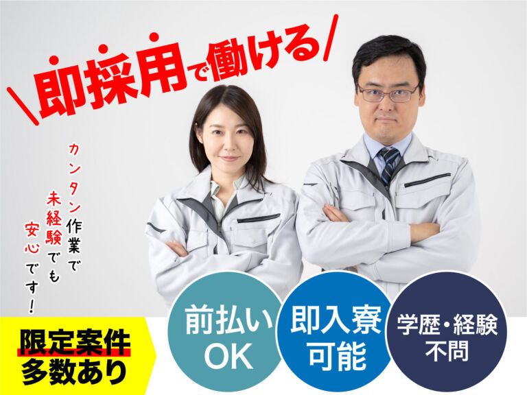 半導体製造装置の配線・検査スタッフ／日勤・月収26万円