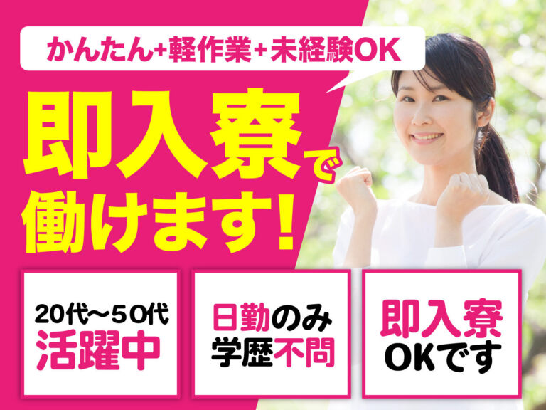 自動車リレー・電装部品の組立加工／月収30万円可・寮費無料
