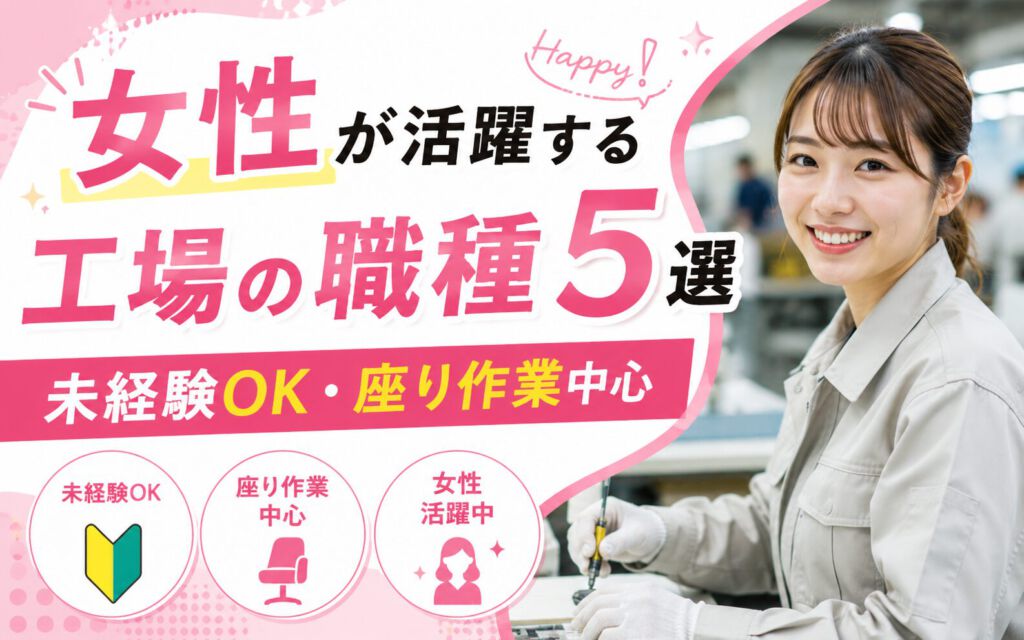 女性が活躍する工場の職種5選｜未経験OK・座り作業中心