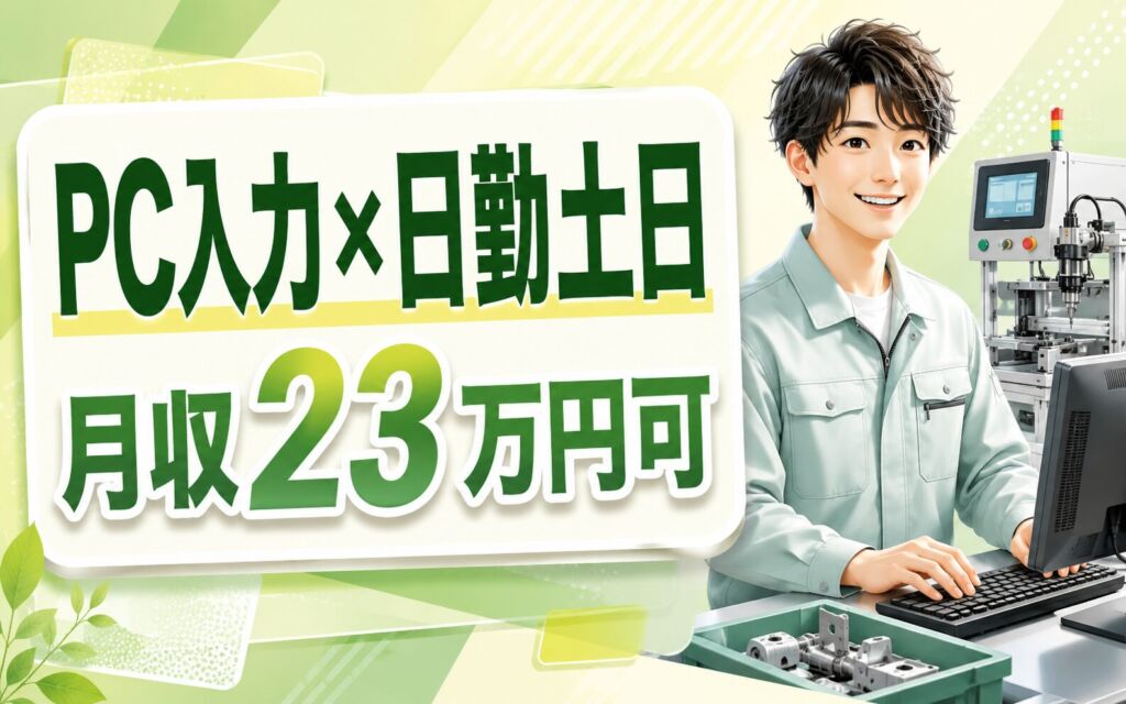 時給1250円×日勤土日祝休み！PC入力＆組立機オペレーター補助／月収23万円可・茨城常陸大宮・男女活躍