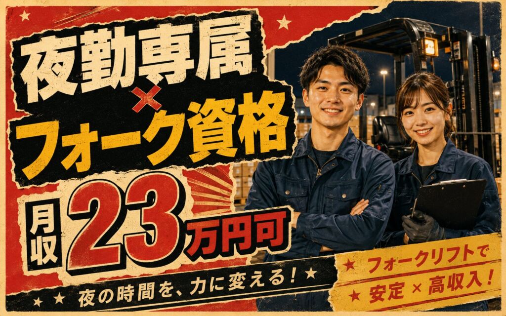 個室寮×時給1450円×夜勤専属×フォーク資格！入庫商品の検品・ピッキング／月収23万円可・埼玉久喜