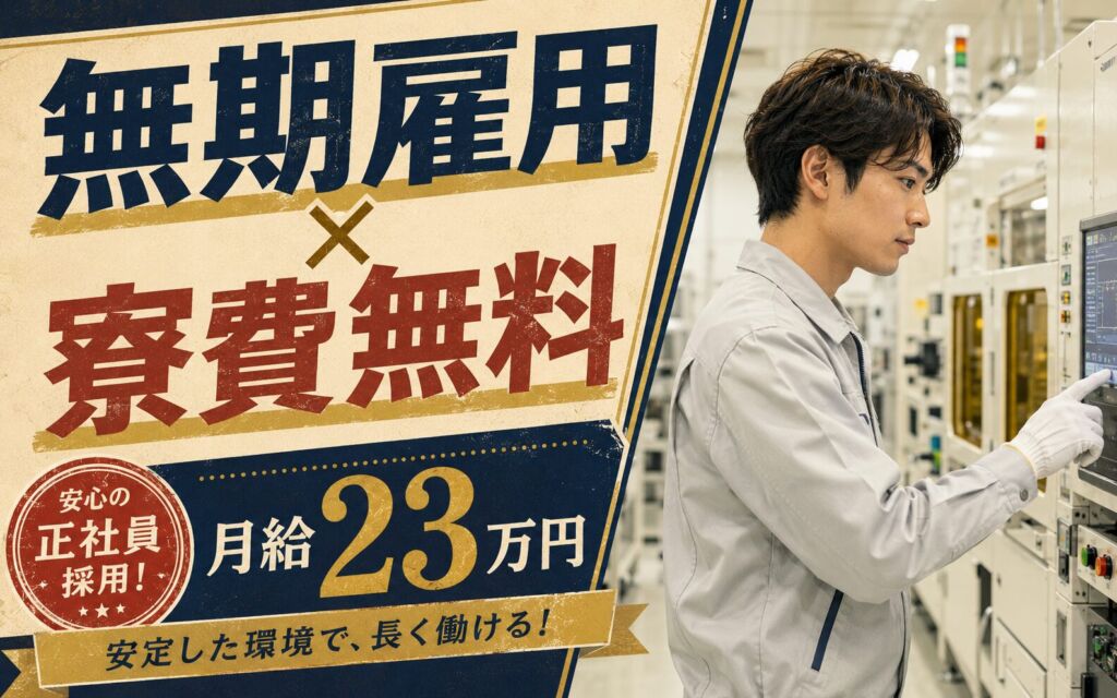 無期雇用×個室寮無料×月給23万×3交替！半導体製造装置OP(平塚第二工場)／月収24万円可・平塚