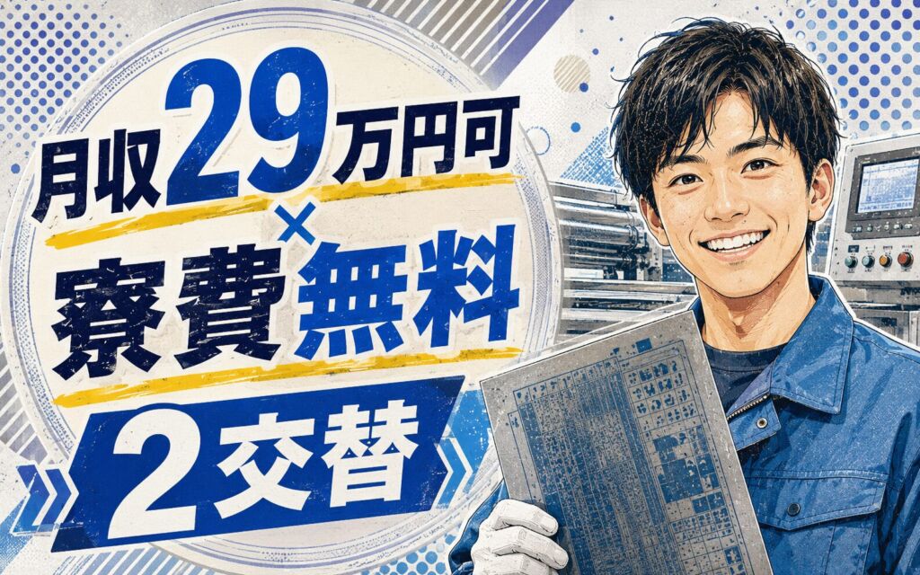 月収29万円可×寮費無料×2交替！印刷用刷版の製造（吉田北工場）／静岡吉田・男性活躍
