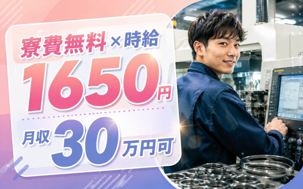 個室寮無料×時給1650円×2交替！ピストンリングのマシンオペレーター／月収30万円可・長野岡谷・男性活躍