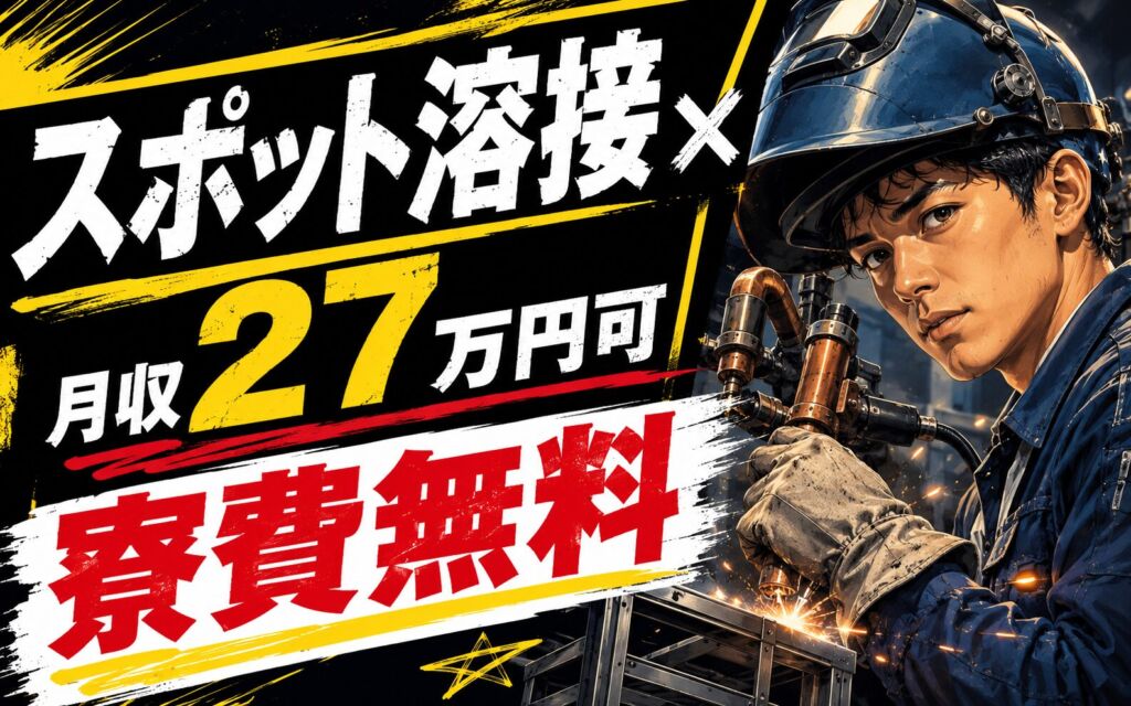 スポット溶接×月収27万円可×寮費無料！スチール家具の製造／茨城稲敷・男性活躍