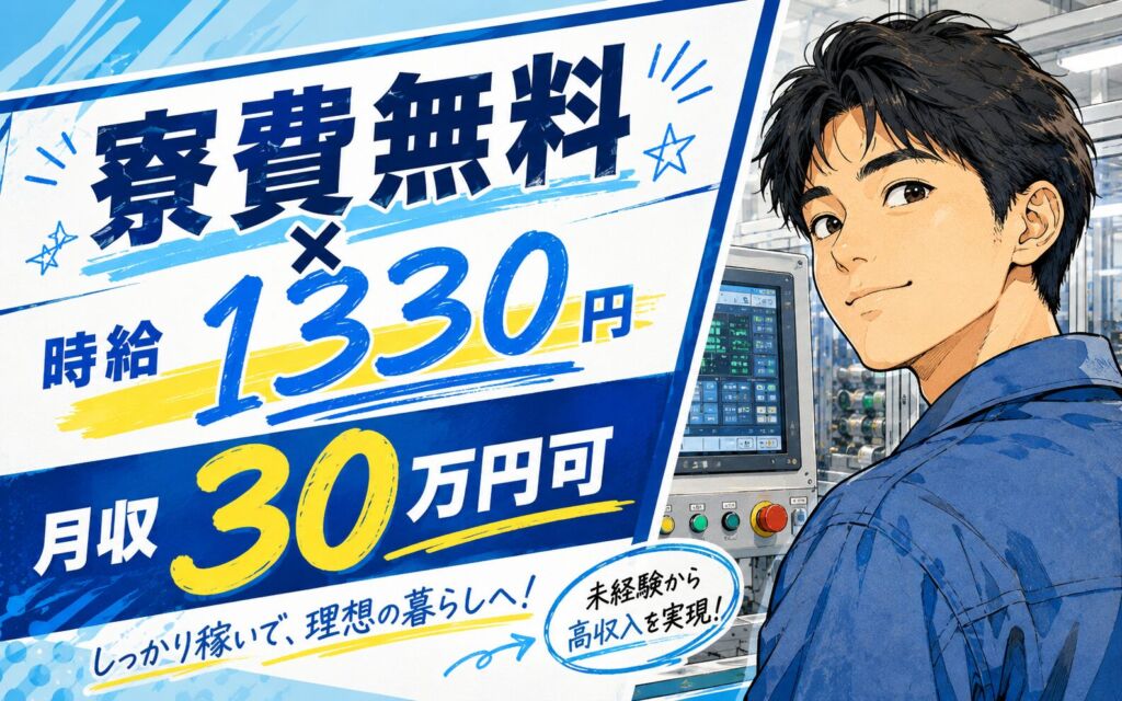 個室寮無料×時給1330円×2交替！リチウムイオン電池製造装置の操作／月収30万円可・徳島板野・男性活躍