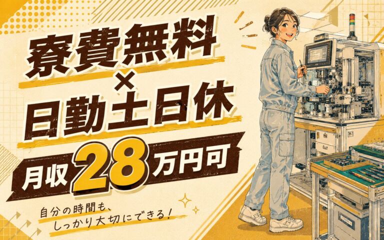 寮費無料×日勤土日休×月収28万円可！半導体装置の組立・検査／佐賀鳥栖・男女活躍
