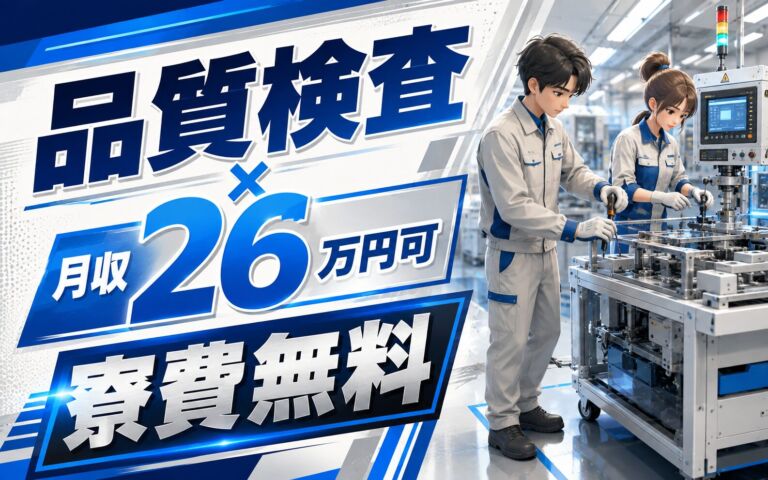 品質検査×月収26万円可×寮費無料！半導体製造装置の組立／熊本菊池・男女活躍