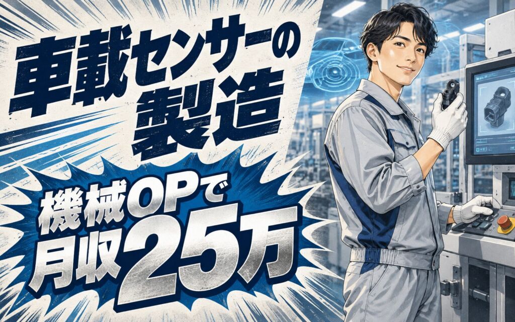 車載センサー/半導体ウエハー製造×大手セラミック！機械OP・外観検査／2交替・月収25万・小牧