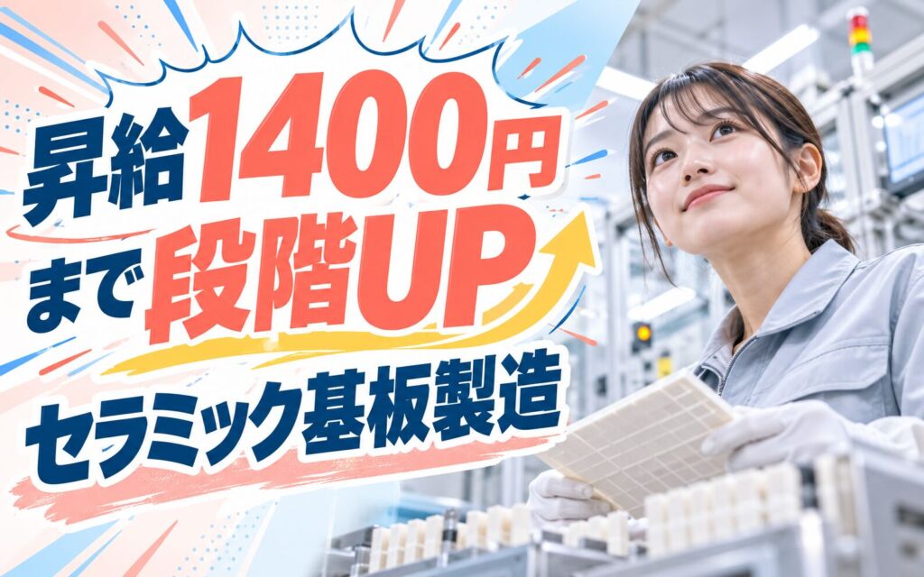 昇給1400円+段階UP×セラミック基板製造×大手電子部品！2交替・月収30万・大垣