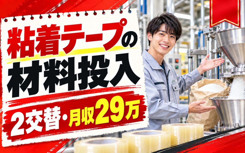 粘着テープ材料投入×大手電子部品！ハンマー粉砕・ブレンダー投入／2交替・月収29万・亀山