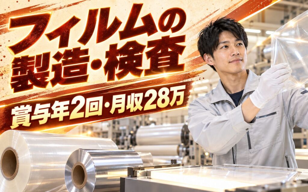 製造社員×賞与年2回×大手化学！包装/コンデンサ用フィルム製造の製造・検査／月収28万円可・湖南市