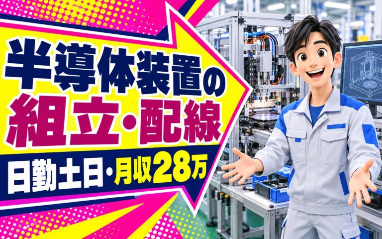 半導体/液晶パネル装置の組立・配線×大手装置メーカー！2D CAD図面使用／日勤土日・月収28万・京都伏見