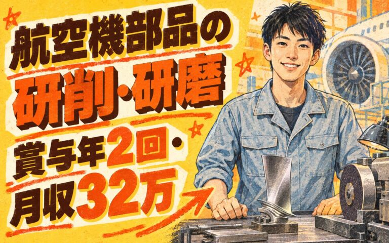 日勤×土日休み×製造社員×賞与年2回×大手金属！航空機部品の研削・研磨／月収32万円可・京都市南区