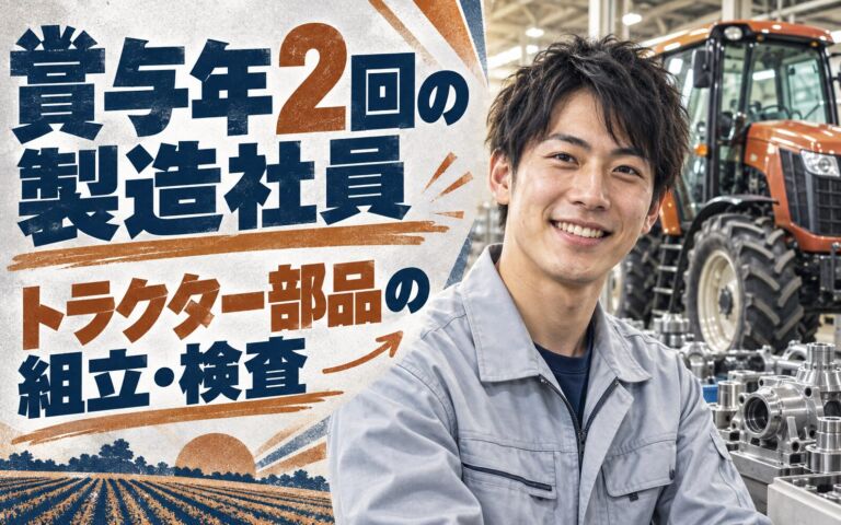 製造社員×賞与年2回×大手機械！農業用トラクターとパーツ部品の組立・検査／月収30万円可・堺市堺区