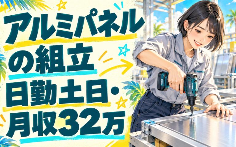 駅/住宅/車内装用アルミパネル組立×大手金属！電動ドライバー使用／日勤土日・月収32万・貝塚