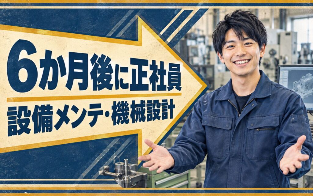 6か月後正社員(月給30万+)×設備メンテ/機械設計×大手ゴム！日勤土日・月収32万・泉南