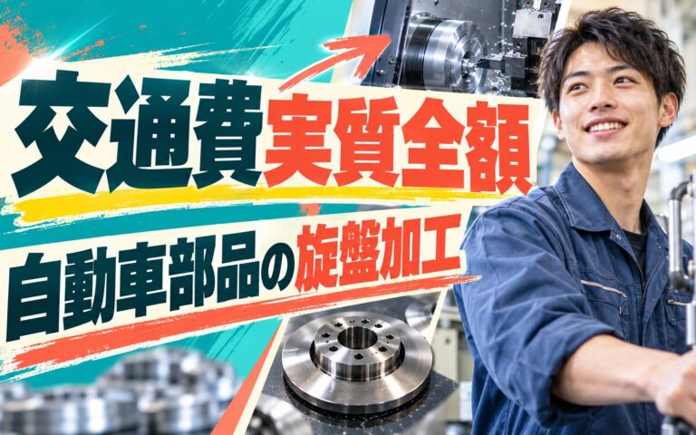 交通費実質全額(日2250円)×ダンパーディスク旋盤加工×大手自動車部品！2交替・月収28万・寝屋川