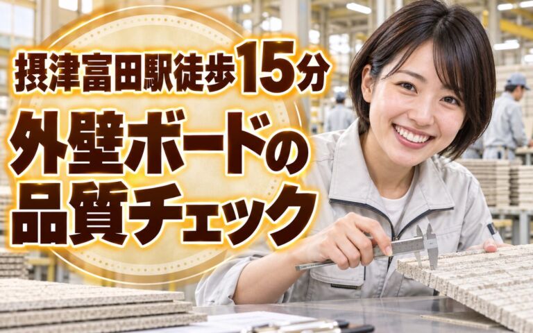 摂津富田駅徒歩15分×外壁ボード検査/品質チェック×大手建材！日勤土日休み・月収26万・高槻