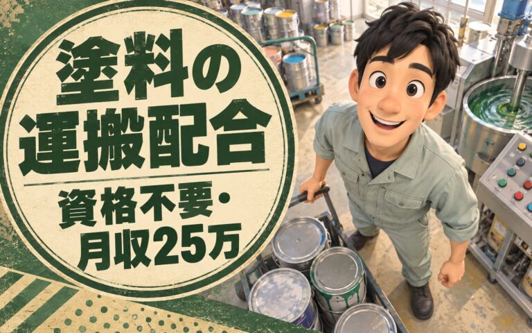 建築用塗料運搬/配合機械オペレーター(資格不要)×大手塗料メーカー！日勤土日休み・月収25万・枚方