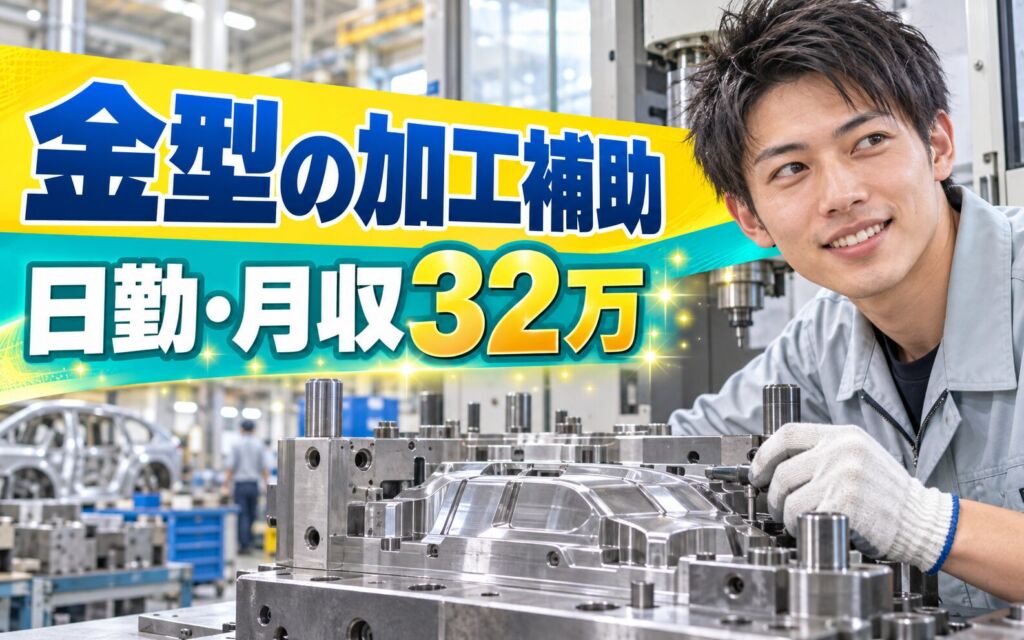車向け金型(フェンダー/ドア)加工補助×大手金型メーカー！残業相談可／日勤・月収32万・枚方