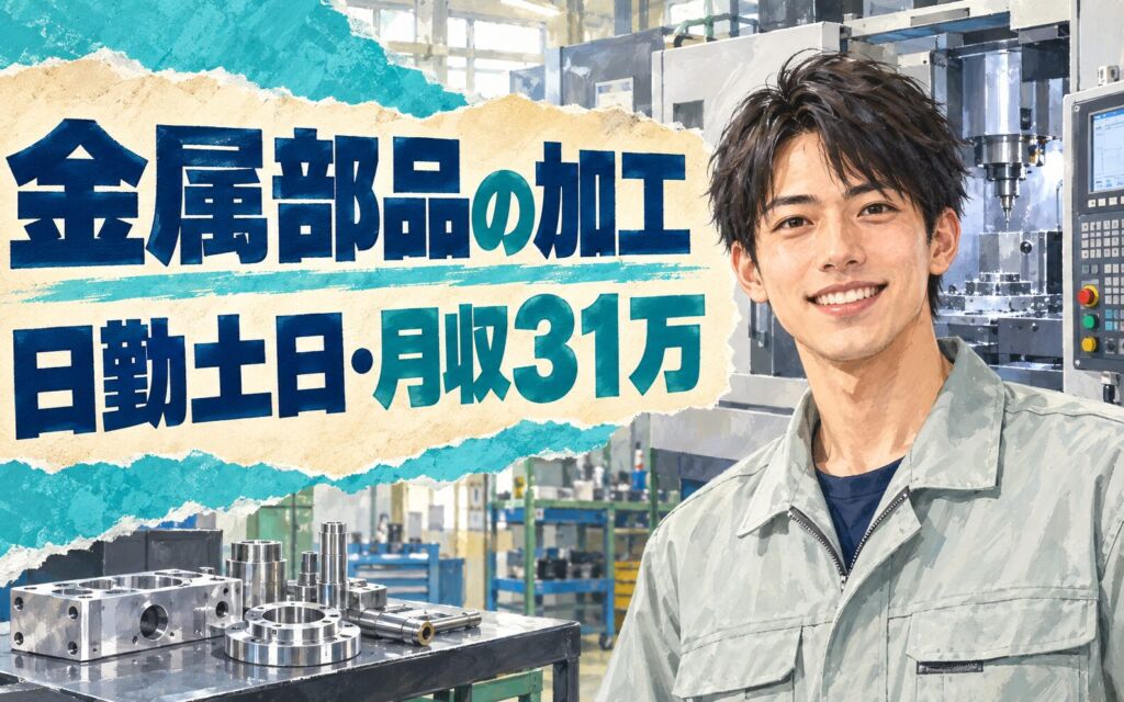 金属/プラ部品マシニング複合機OP×大手機械！軽作業/穴あけ／日勤土日・月収31万・大阪港