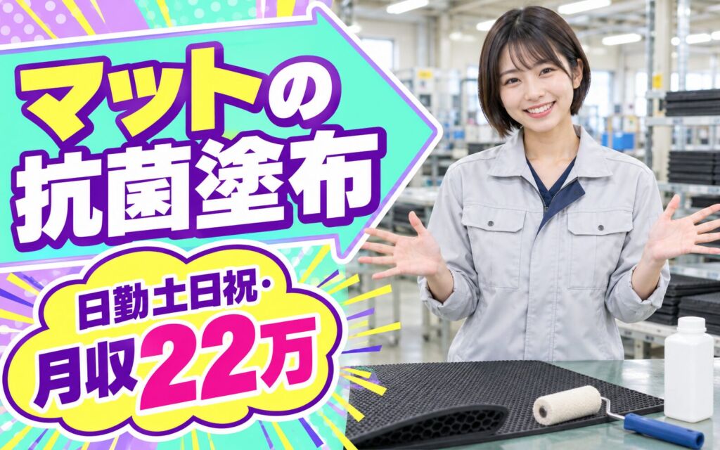 マット仕上げ抗菌塗布(機械投入/手塗り)×大手レンタル！時間選択可／日勤土日祝・月収22万・吹田