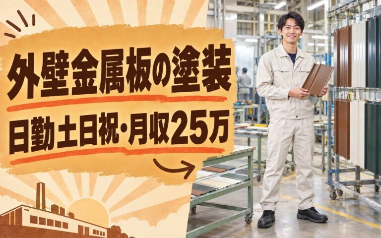 外壁用金属板塗装/色確認/検査×大手印刷！バーコーダー使用／日勤土日祝・月収25万・寝屋川