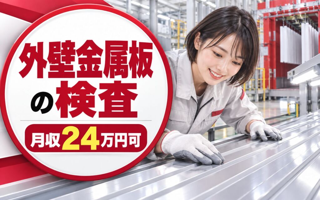 日勤専属×製造社員×賞与年2回×大手印刷！外壁用金属板の塗装・検査／月収24万円可・寝屋川市