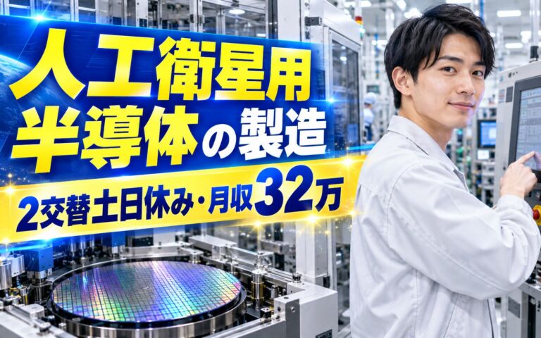 人工衛星用半導体製造(PC操作/設備オペレーター)×大手電機！2交替土日休み・月収32万・伊丹
