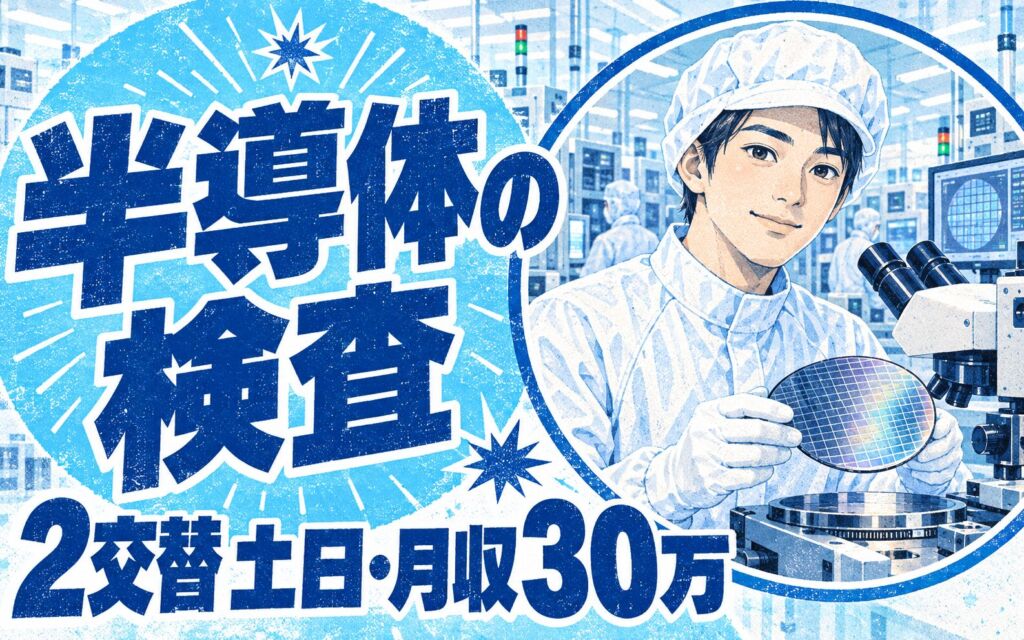 半導体クリーンルーム検査(手のひらサイズ1kg未満)×大手電機！2交替土日・月収30万・伊丹