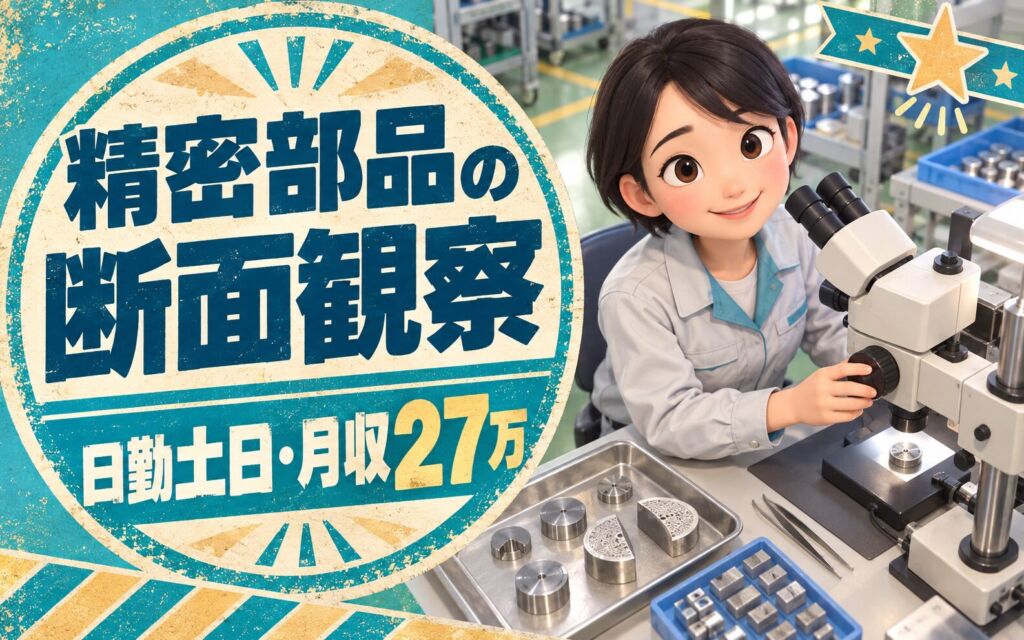 精密部品顕微鏡断面観察(エネルギー研究所)×大手電機！PC データ入力／日勤土日・月収27万・大阪此花
