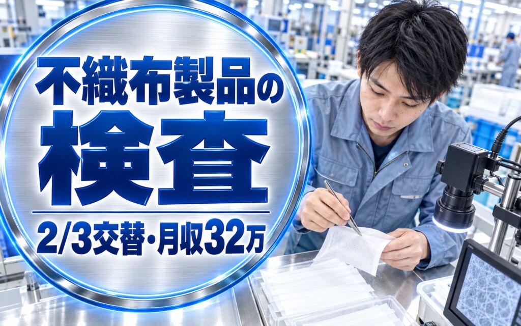 超高時給1500円×不織布製品検査(カメラ/ピンセット)×大手不織布！2/3交替・月収32万・宝塚