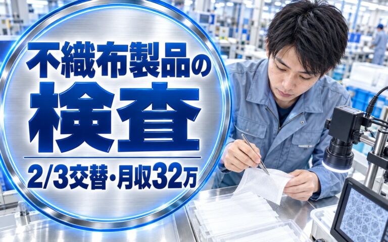 超高時給1500円×不織布製品検査(カメラ/ピンセット)×大手不織布！2/3交替・月収32万・宝塚
