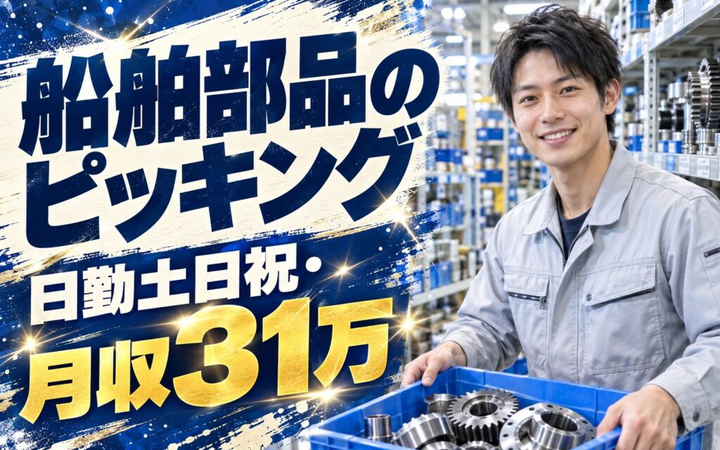 超高時給1500円×船舶エンジン部品ピッキング×大手機械！JR尼崎駅徒歩7分／日勤土日祝・月収31万