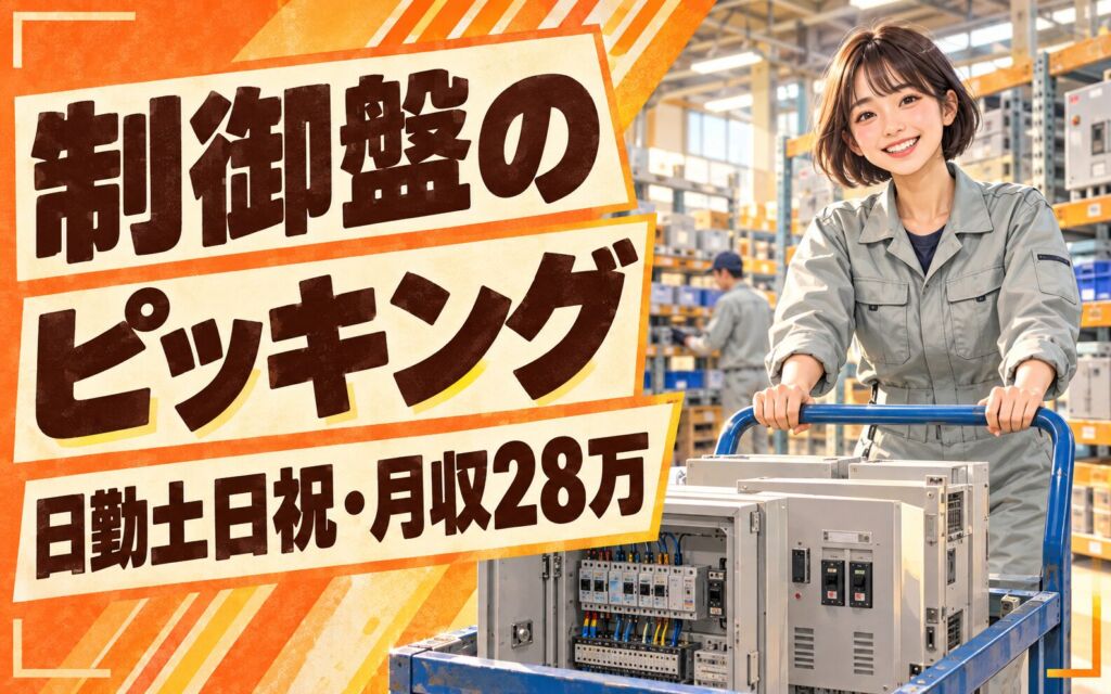 超高時給1600円×制御盤/分電盤積込/ピッキング×大手電機！直雇用可／日勤土日祝・月収28万・伊丹