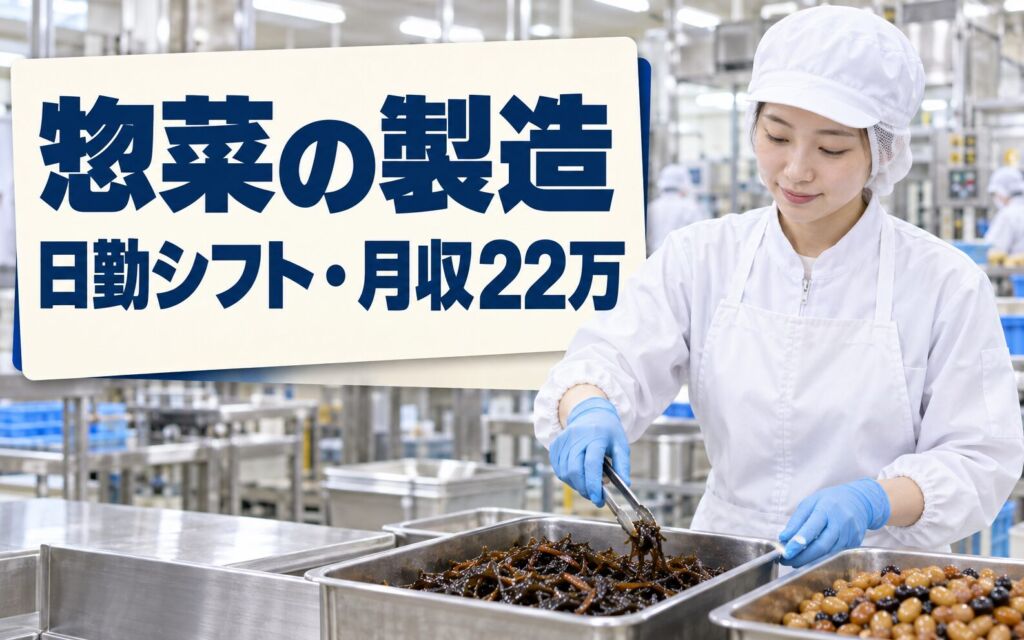 昆布佃煮/煮豆/惣菜製造(前処理/調理/袋詰梱包)×大手食品！日勤シフト・月収22万・加東