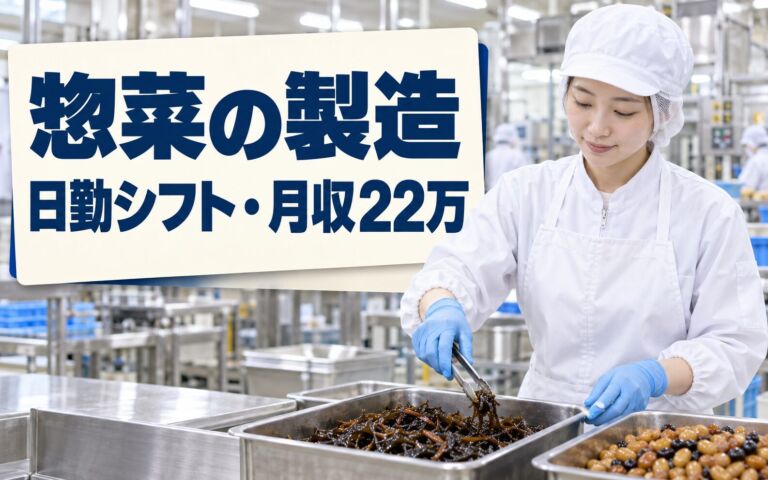 昆布佃煮/煮豆/惣菜製造(前処理/調理/袋詰梱包)×大手食品！日勤シフト・月収22万・加東