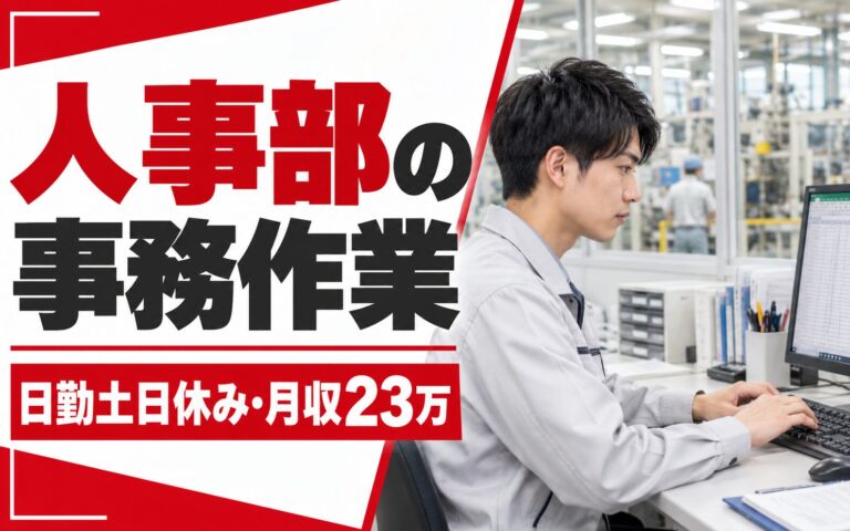 人事部事務(PC入力/Excel/Word)×大手自動車部品！私服OK／日勤土日休み・月収23万・宮若