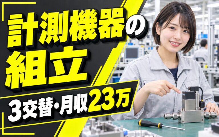 マスフローコントローラー組立/調整/検査/梱包×大手計測機器！3交替・月収23万・阿蘇
