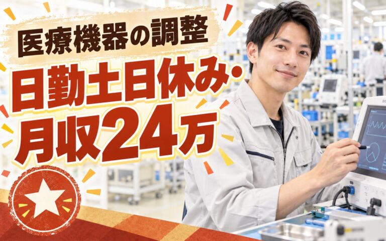 医用機器調整/検査(タッチペン操作)×大手医療機器！日勤土日休み・月収24万・阿蘇