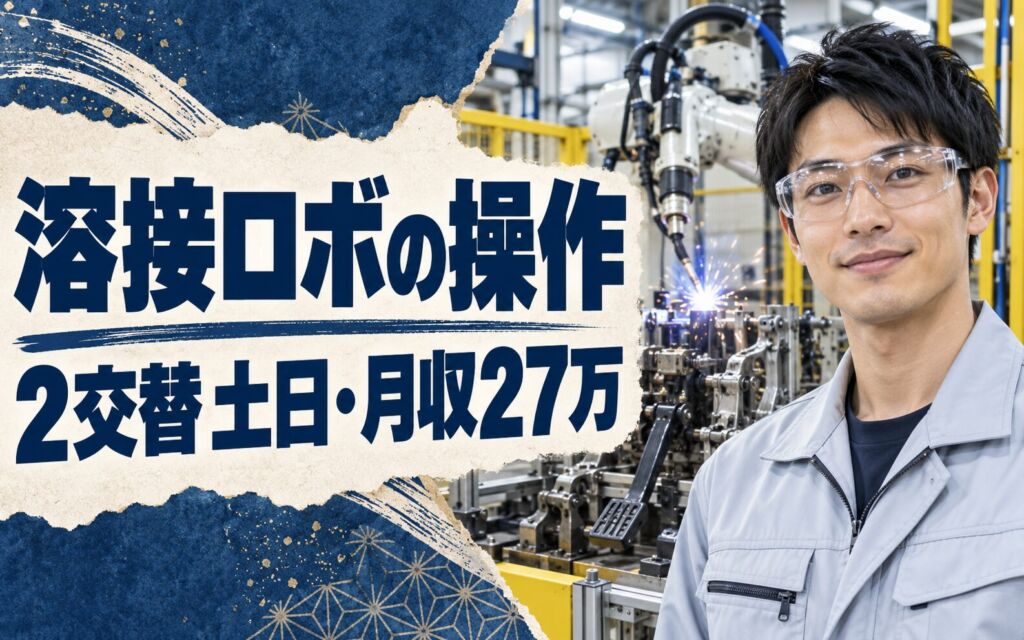 ペダル/サスペンション自動溶接ロボオペレーター×大手自動車！年間休日119日／2交替土日・月収27万・山鹿