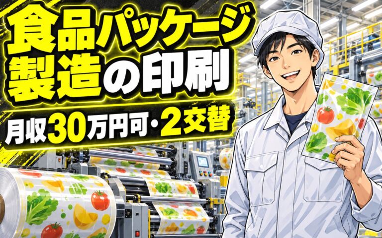 時給1330円×社員登用実績！食品パッケージ製造の印刷オペレーター／月収30万円可・2交替
