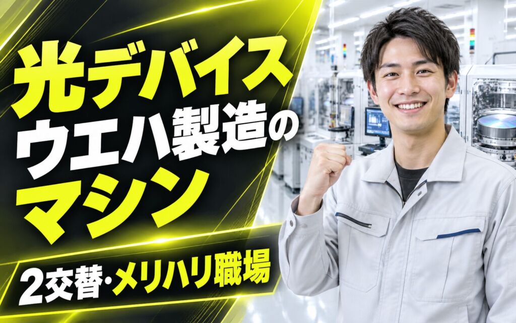 正社員募集×月給26万円！光デバイスウエハ製造のマシンオペレーター／2交替・メリハリ職場